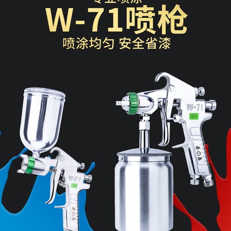 日本原W-71汽车油漆喷枪喷漆上壶家具气动工具高雾化涂料喷漆枪