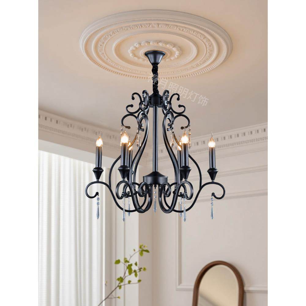 轻法式风吊灯美式覆古主灯具客厅蜡烛灯服装店乡村田园风餐厅吊灯,家装灯饰光源,客厅吊灯,淘宝优惠券,粉丝福利购,淘宝优惠卷
