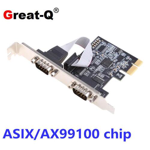 PCI-E串口卡pcie转COM9针RS232工控串口扩展卡双串口 AX99100芯片