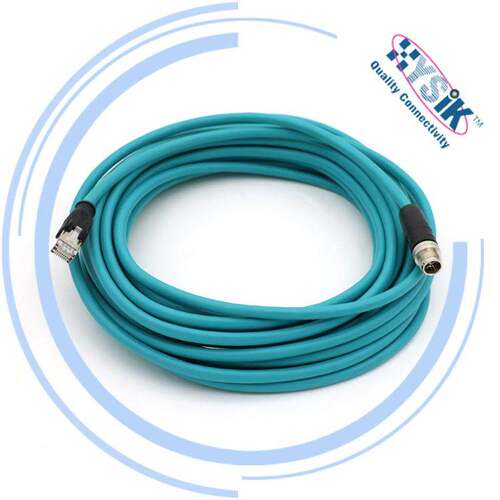 M12 8芯 X型转RJ45连接线 X-coding 连接器传输万兆以太网 CAt6A