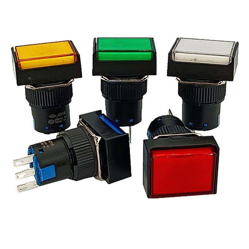 上开上海永星红色绿色AD16-113-R长方形单极自锁按钮启动电源开关