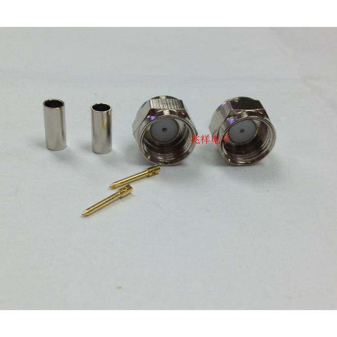 英制F公头连接器 有线电视机顶盒接线头 F-J-1.5 英制螺牙接线头