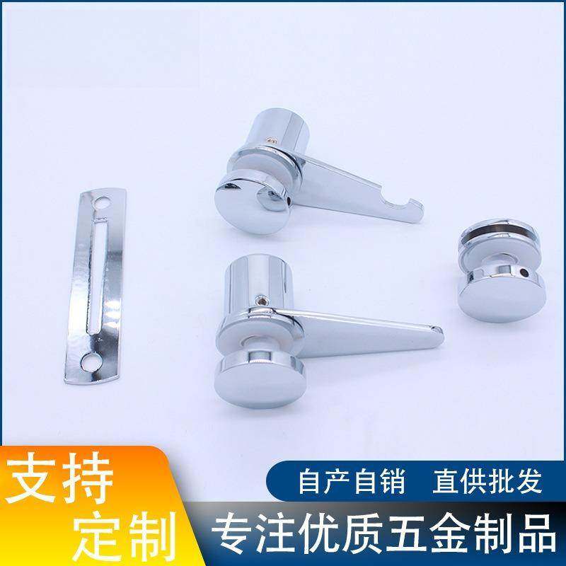 淋浴房无框玻璃门钩锁隔断门推拉门锁浴室双门推拉淋浴门锁门钩锁