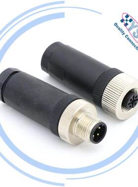 M434-0000-2A-000-41X475-000 M12 4芯 公头组装插头防水连接器