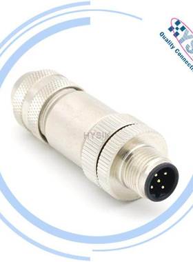 INTERBUS M12 B编码 5芯 金属带屏蔽插头兼容宾德715系列