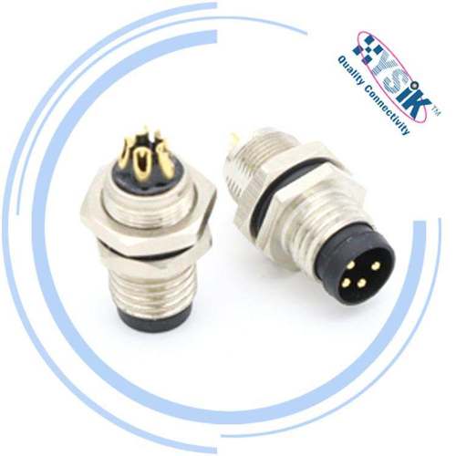 控制柜空板式M8插座 4芯5芯6芯8芯面板式插座航空插头