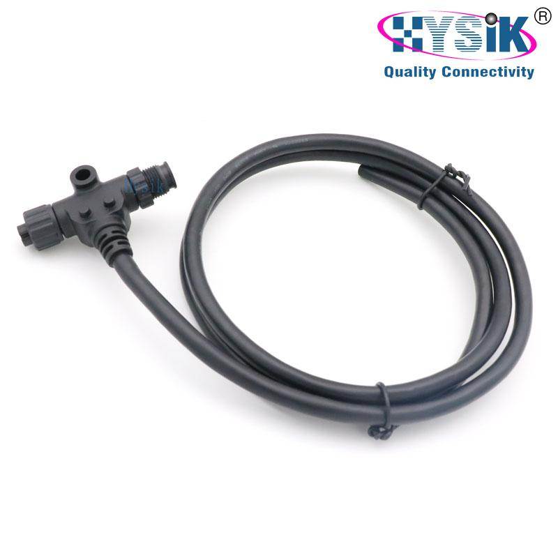NMEA 2000船舶连接器 5芯 T型电源线 M12 A编码 防水航空插头