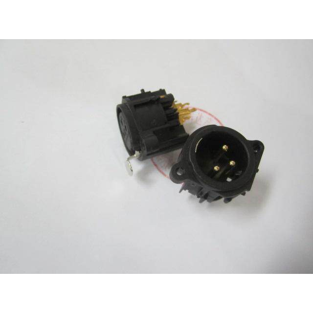 3芯镀金卡侬头插座 直脚3芯XLR平衡功放调音台卡侬公母面板插座