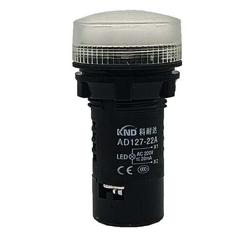 科耐达￠22MM指示灯AD127-22A LED纯白色指示灯 面板开孔22MM