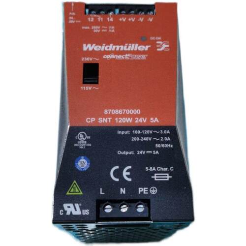 Weidmuller魏德米勒8708670000 CP SNT 120W 24V5A 120W 12V 10A