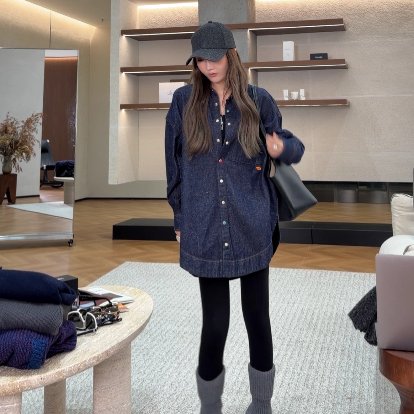 AMAZING IN | 1oo%棉 |复古丹宁开背牛仔衬衣A251201-AI5BDTJ0007