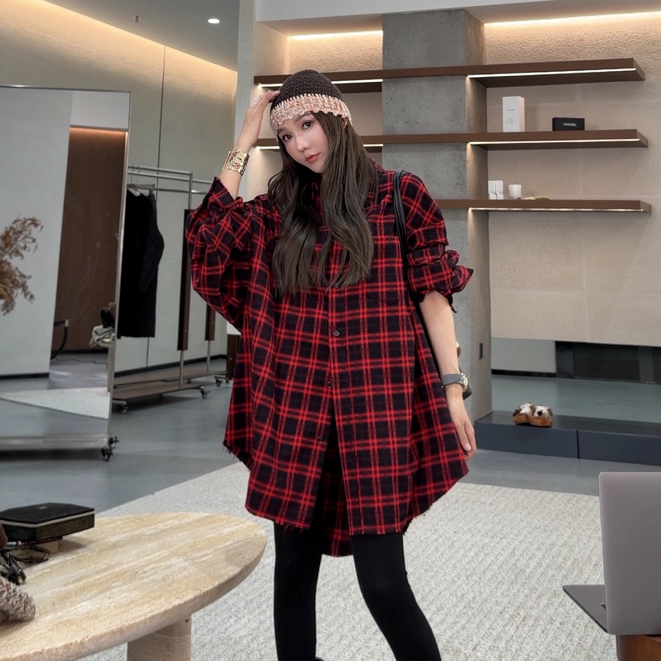 AMAZING IN | 1oo%棉 | 磨毛流苏格纹衬衫 A251123-AI5BDSH251006