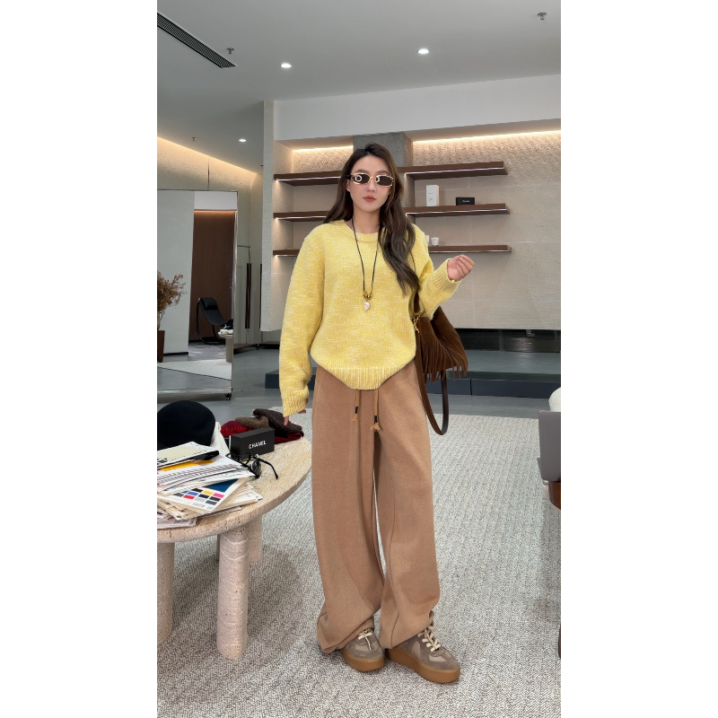 AMAZING IN 1oo%邓肯羊毛x羊皮|620g夹花毛衣A251128-AI5BDSW4541