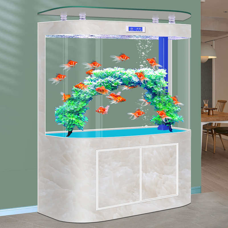 2025新款半圆形落地弧形中大型家用靠墙底过滤玻璃鱼缸客厅免换水,宠物/宠物食品及用品,底柜/落地缸,淘宝优惠券,粉丝福利购,淘宝优惠卷