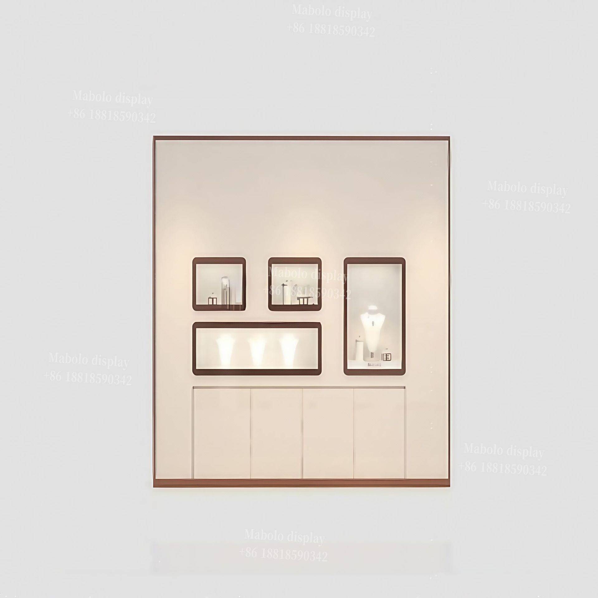 2025新款自由立式珠宝壁柜珠宝展示柜全店设计