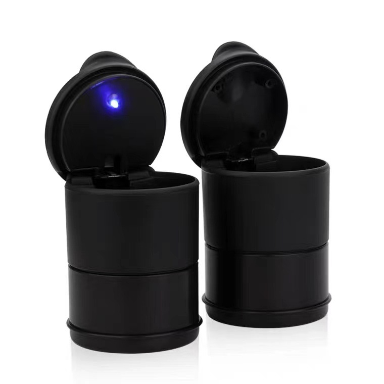 车载烟灰缸车内用品车内灭烟LED4S店专供个性带盖子创意车用