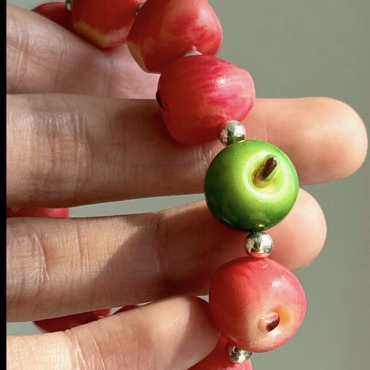 逼真小苹果手串盘玩小红书同款
