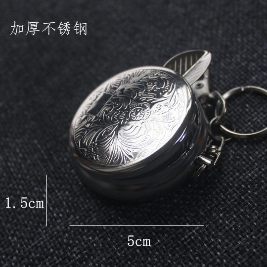 不锈钢防风小烟缸金属随身烟灰盒便携车载不锈钢随身烟灰盒带盖
