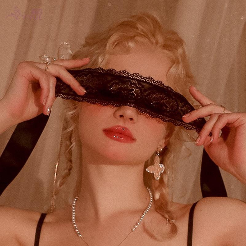 欧美风眼罩透视轻奢欧美黑色蕾丝