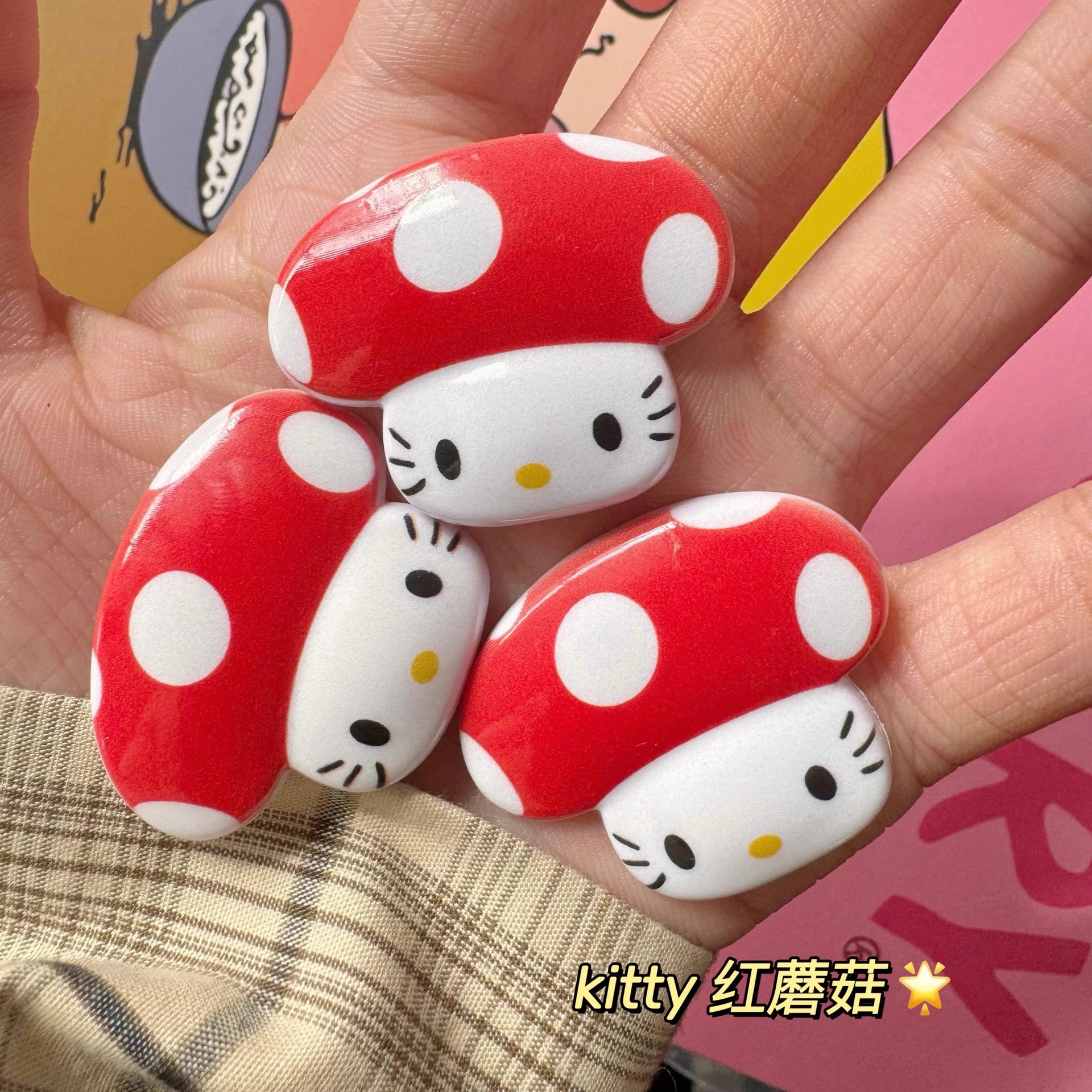 日系刘海夹公主专用红蘑菇kt