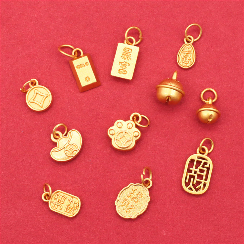 手链配件百搭仿沙金吊坠国潮