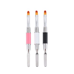 便捷带钢推平口调色棒两用美甲工具晕染双头取胶笔压花雕花笔圆头