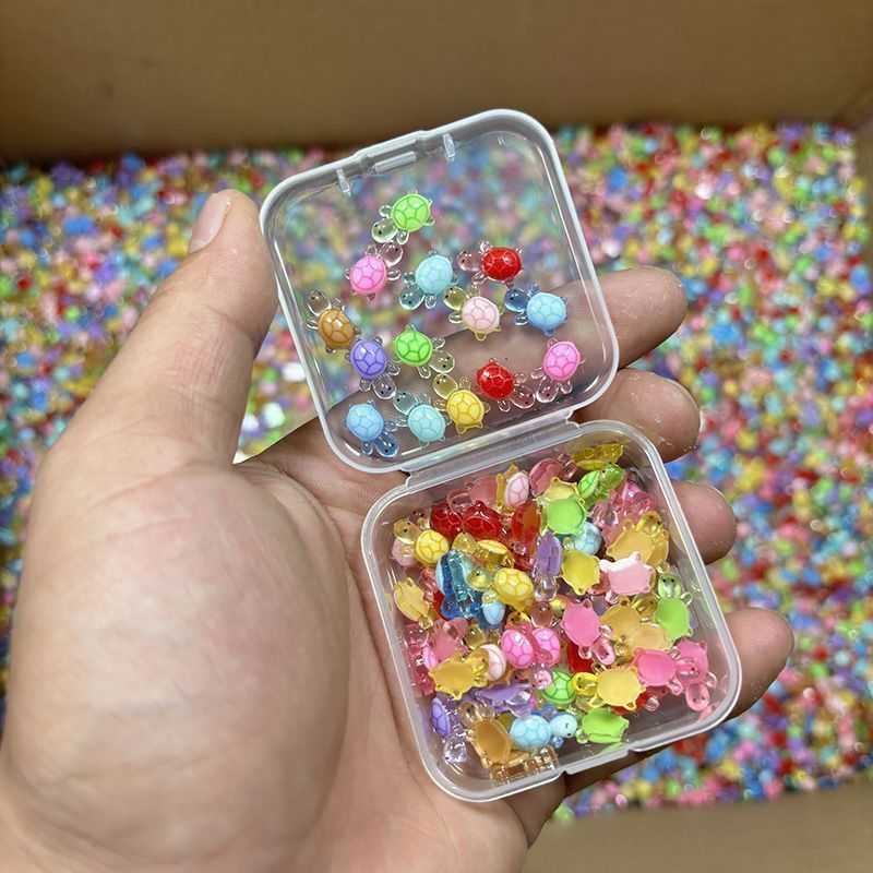 新款迷你卡通彩色夜光乌龟玩具模型网红爆款diy美甲饰品配件分装