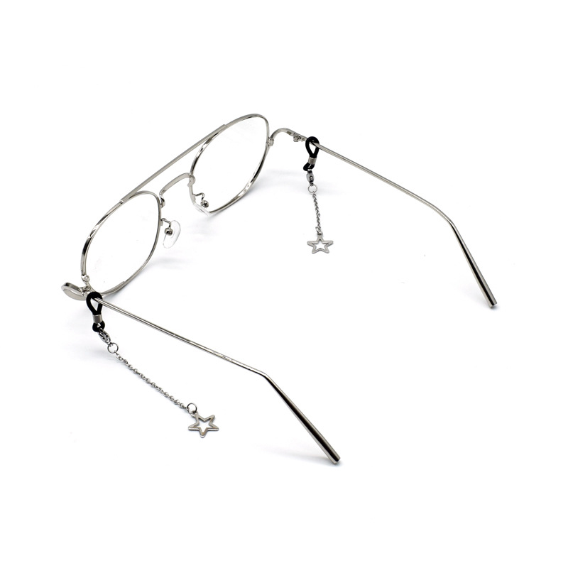 简约复古不掉色短款星星流苏眼镜