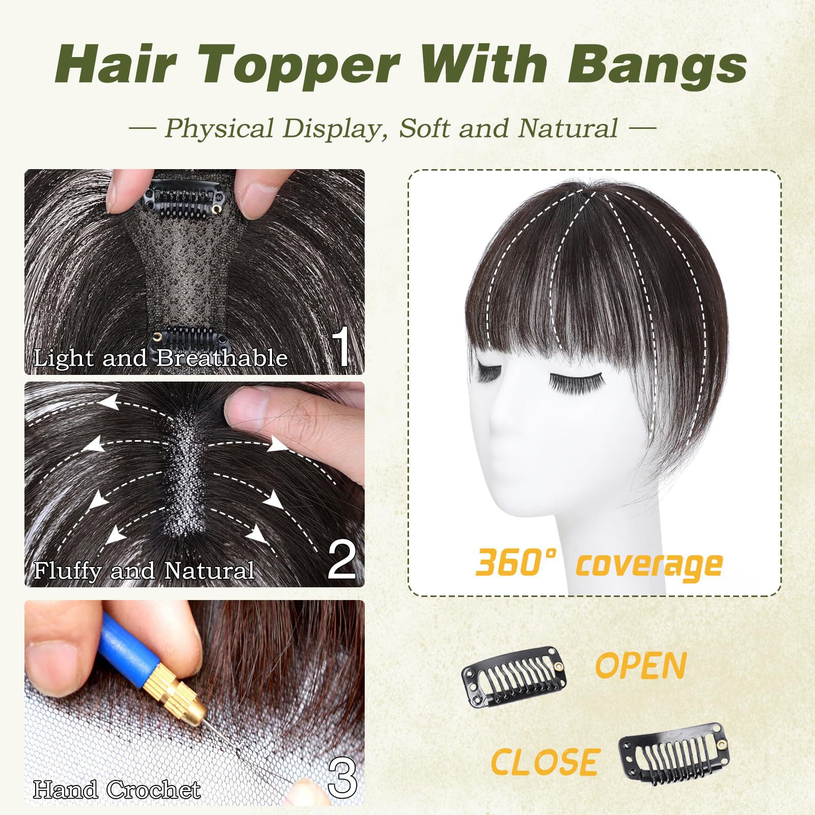 假发片棕色网红同款假刘海片女