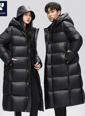2025冬季情侣防风加厚外套潮流过膝长款羽绒服连帽外套TYK