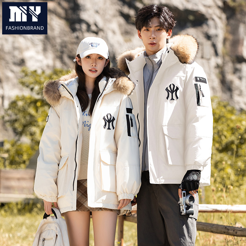潮牌限定工装风潮流羽绒服保暖防风户外派克服男女同款情侣外套HB
