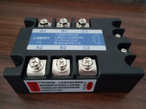 三相固态继电器3SSR200AA隆博LBG3-A48200交流控制交流AC模块开关