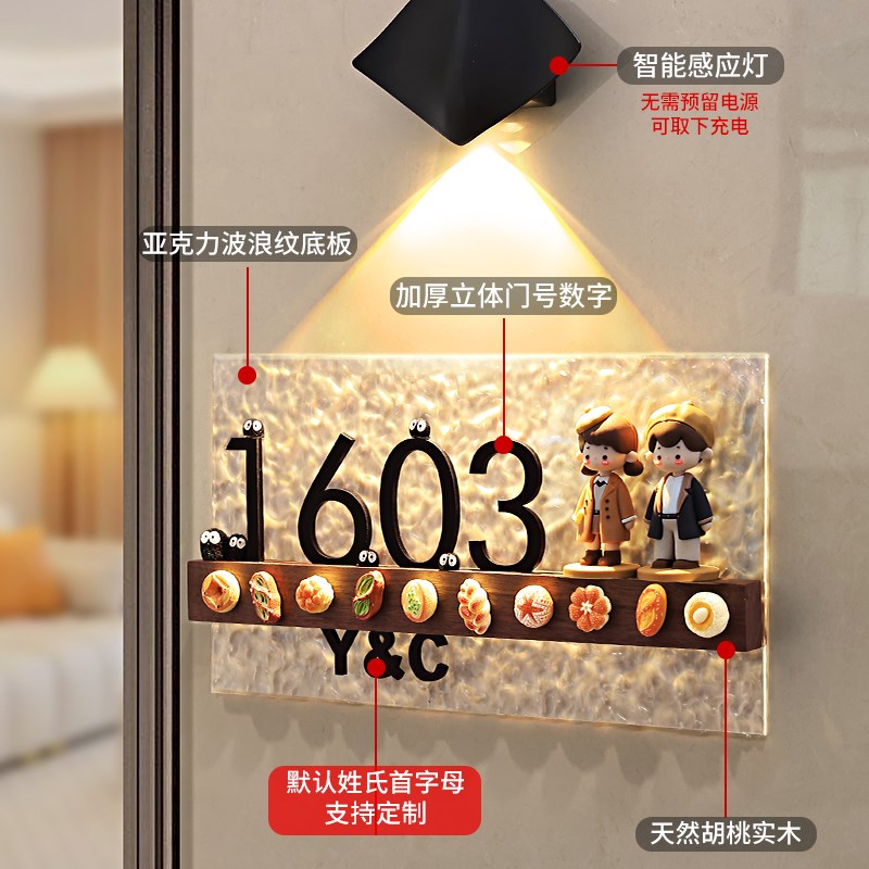 门牌2025年新款家用号码牌定制轻奢创意高级感住宅别墅民宿房间入