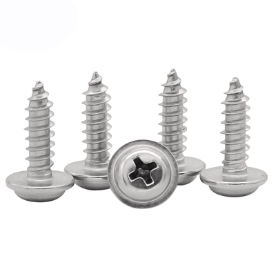 CZ量贩304不锈钢圆头带介自攻钉PWA十字盘头带垫自攻螺丝