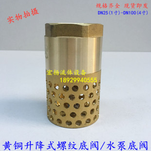 2寸DN50 黄铜底阀水泵阀止回阀水单向阀止逆阀内螺纹抽水机花篮1