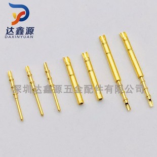 现货供应铜针插针传感器连接器0.5爪簧焊线端子公母铜针插针pin针