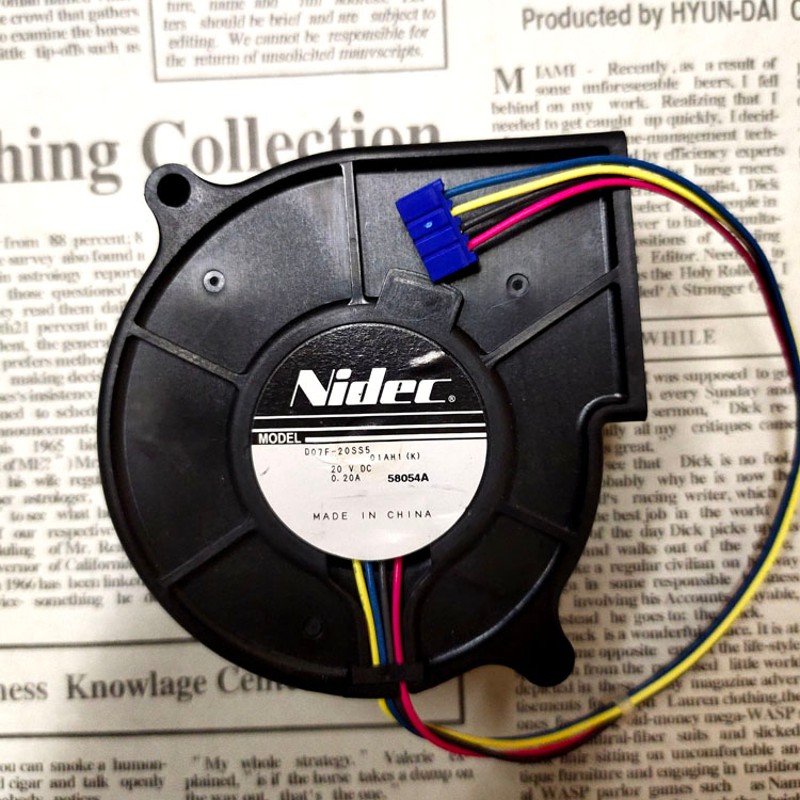 Nidec D07F-20SS5 7530 20V 0.20A 4线 鼓风机 温控 涡轮散热风扇