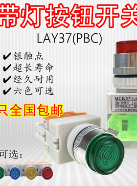 YLAY7(PBC) 带灯按钮Y090自复位22MM按钮开关220V380V24V上海马可
