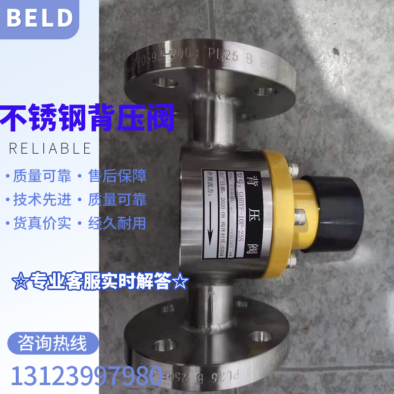 304不锈钢法兰背压阀/316安全阀/单向泄压阀/持压阀DN15/20/25/32