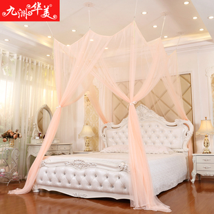 加密帐纱 免打孔不打墙吊顶宫廷蚊帐简约风落地家用公主风18夏季