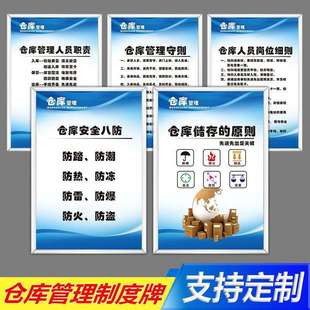 仓库管理制度牌车间工厂仓库管理制度通用仓储人员岗位全套