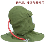 绿帆布披肩帽打砂防尘帽内置安全帽防砸喷砂帽面罩喷漆防护面罩