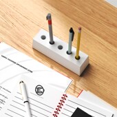 特色手工创意白水泥长方形多孔笔插文创礼品桌面文具个性 饰摆件 装