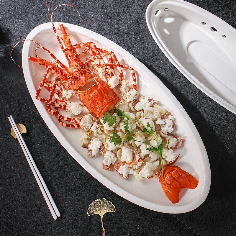 蜡烛加热炉酒店饭店保温菜盘子创意个性特色明炉餐具大号超大鱼盘
