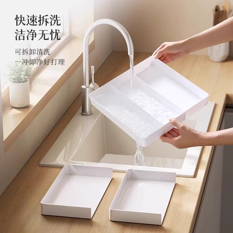 可伸缩抽屉分格收纳盒橱柜餐具筷子勺子内置储物盒分隔神器厨房