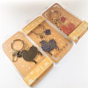 西安文创旅游纪念品长安唐马秦马唐三彩马金属钥匙扣小挂件伴手礼