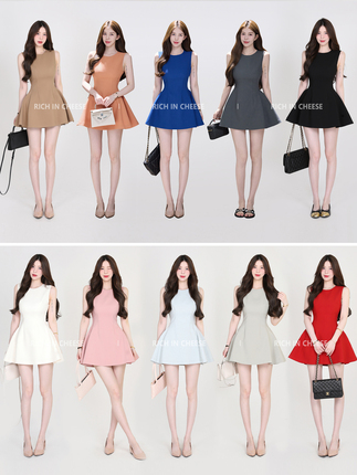 Shuhule Birthday Dress High-End Elegant Sleeveless Dress for Women 2026 Summer French Style Waist-Cinching Slimming Short Dress
