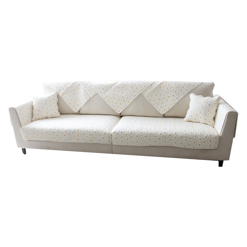 玲珑小清新双面刺绣沙发垫水洗全棉四季沙发坐垫罩套现代简约