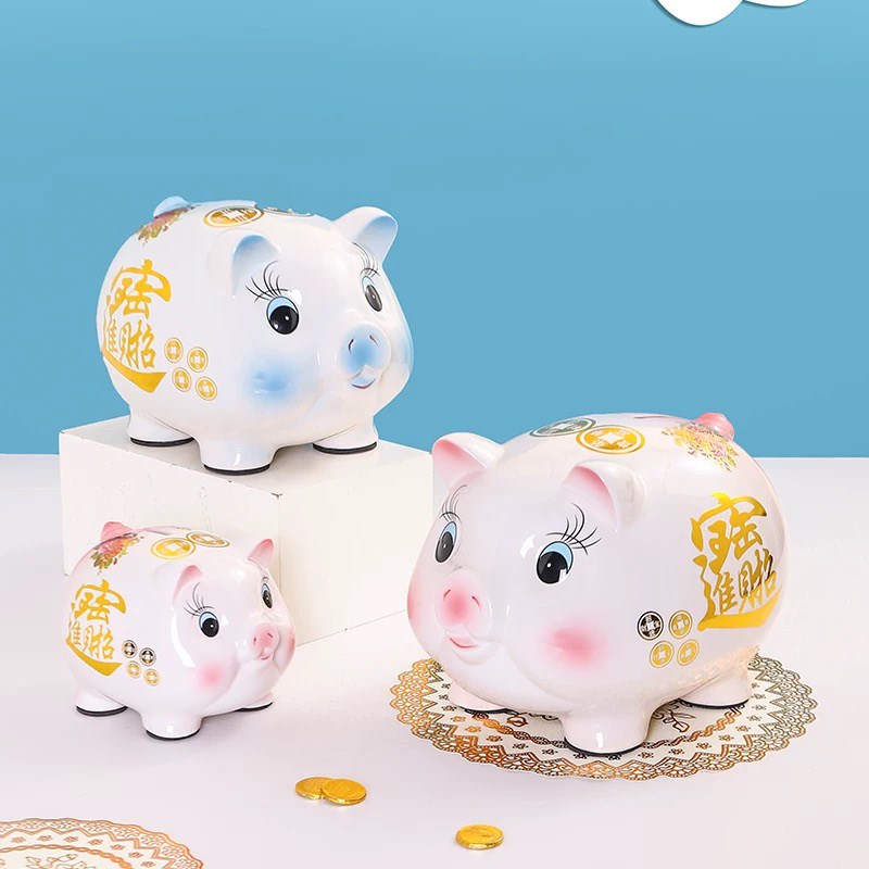 陶瓷存钱罐可存可取小猪2025新款储蓄罐儿童男孩女孩储钱罐摆件