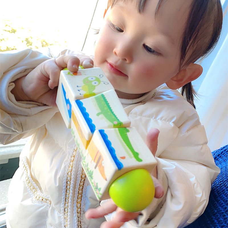 儿童抓握精细动作旋转四面拼图